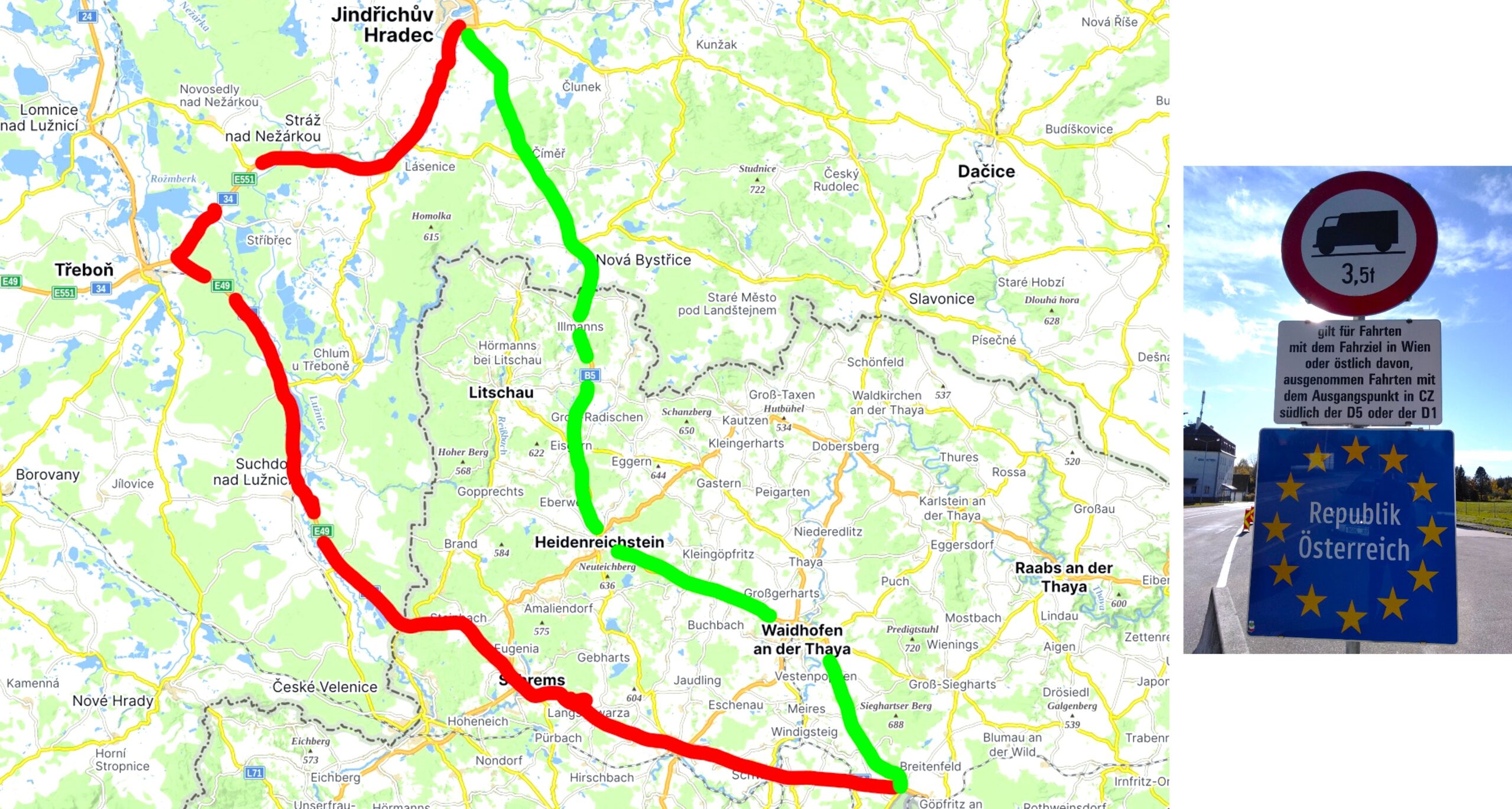 Die Umfahrung in Neubistritz könnte durch ein einziges Verkehrsschild ersetzt werden. 