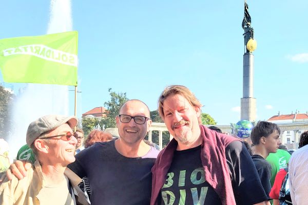 Stattler, Oberlechner und Tom Waitz beim Klimastreik 